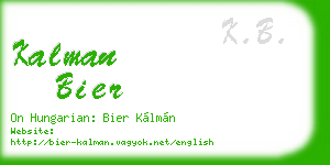 kalman bier business card